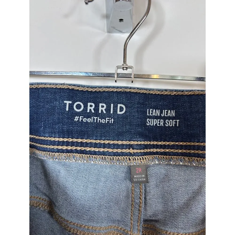 Torrid Lean Jean Skinny Jeans Womens 2X 2R Blue High Rise Pull On Super Soft - Picture 3 of 5